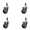 Service Caster 3.5'' Thermoplastic Rubber Wheel Swivel 7/8'' Expanding Stem Caster Set, 4PK SCC-EX20S3514-TPRB-78-4 - alternate 1